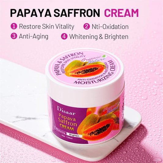 Disaar Papaya Saffron Cream – Skin Brightening & Moisturizing – 120ml