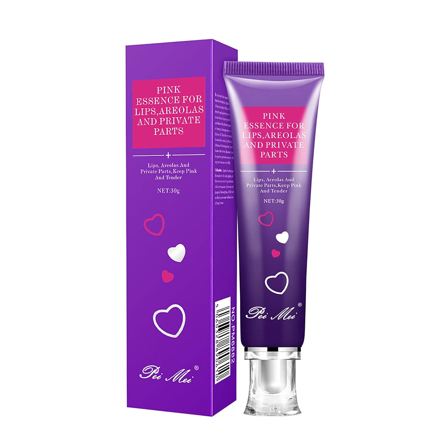 Pei Mei Pink Essence cream tube and box for lips, areolas, and private parts – 30g