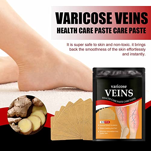 Varicose veins care patch pack with individual patches and application on leg