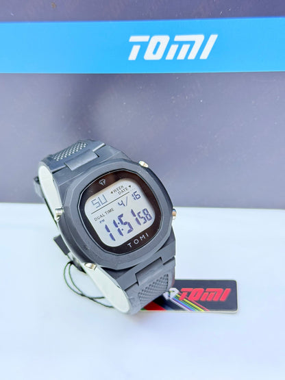TOMI Digital Round Dual Time Watch – Assorted Colours