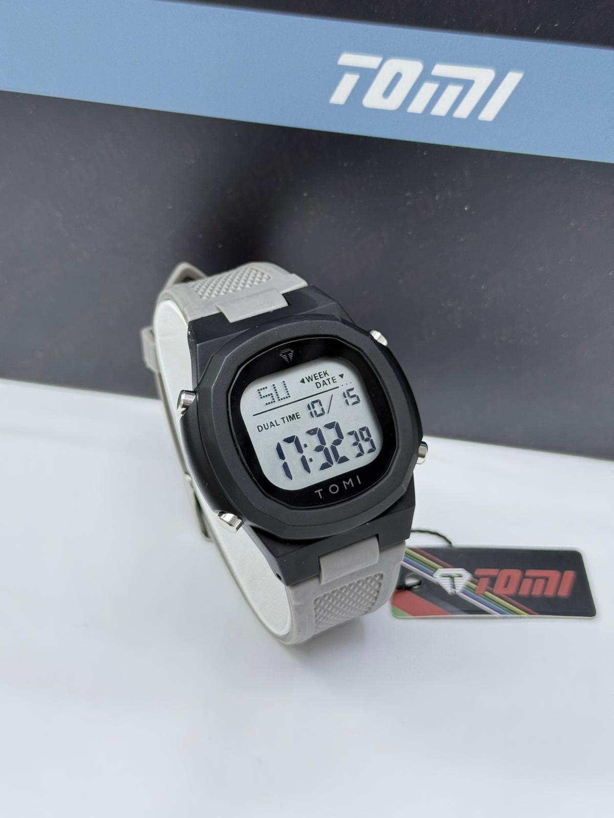 TOMI Digital Round Dual Time Watch – Assorted Colours