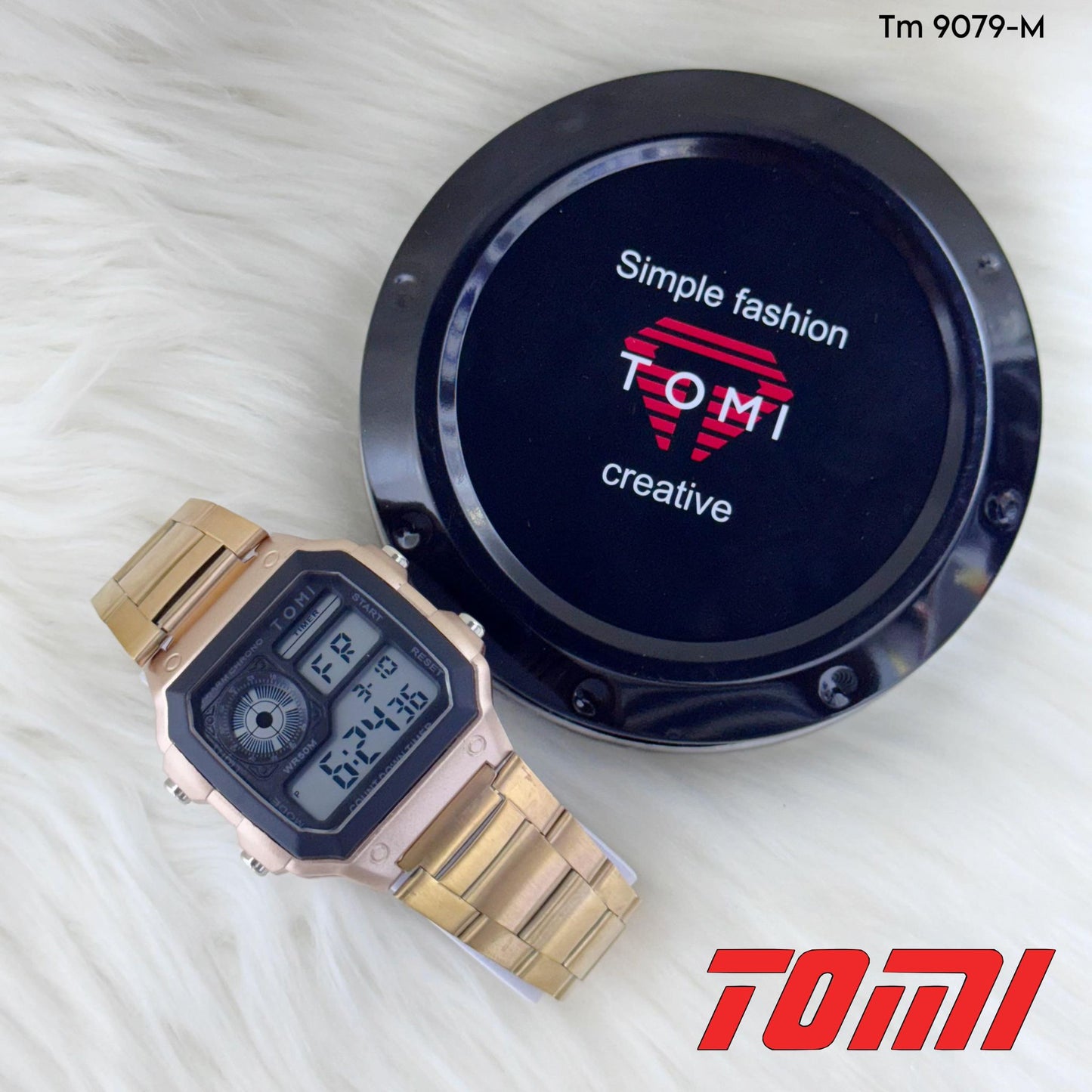 TOMI TM 9079-M Digital Stainless Steel Watch – Assorted Colors