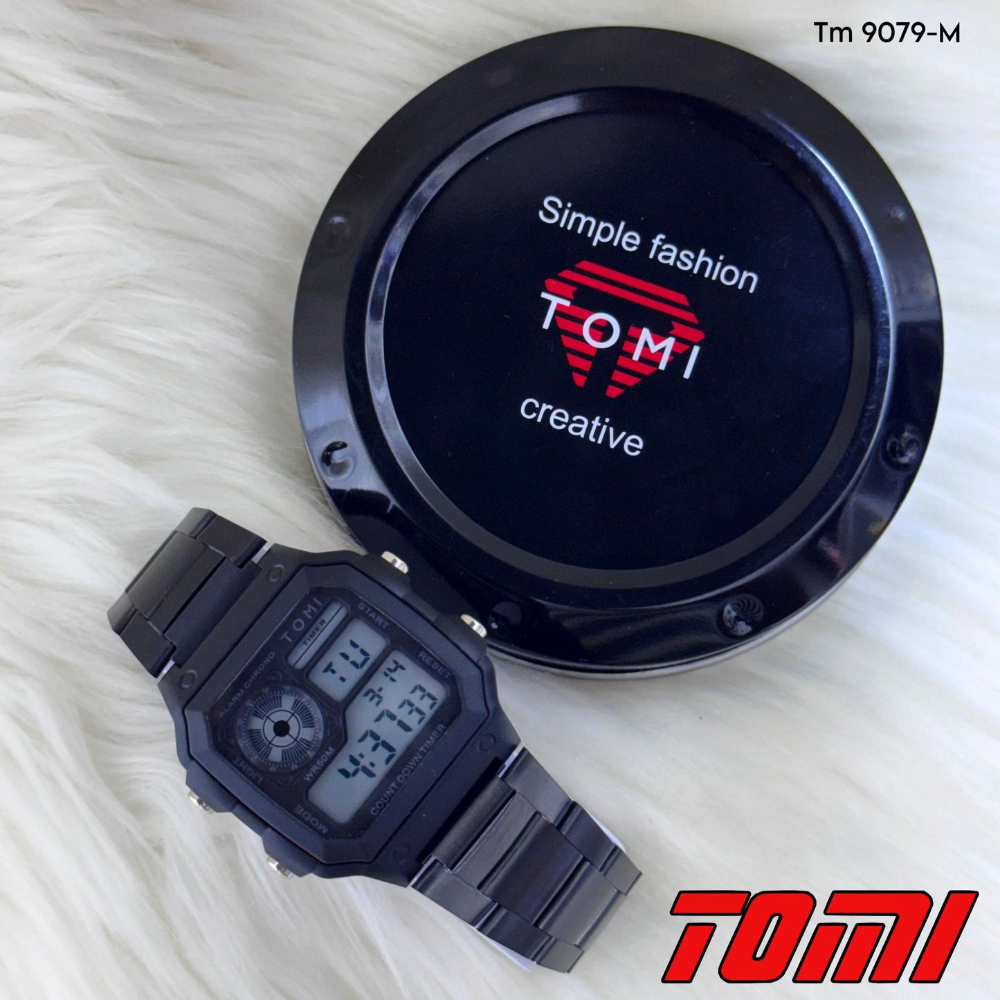 TOMI TM 9079-M Digital Stainless Steel Watch – Assorted Colors