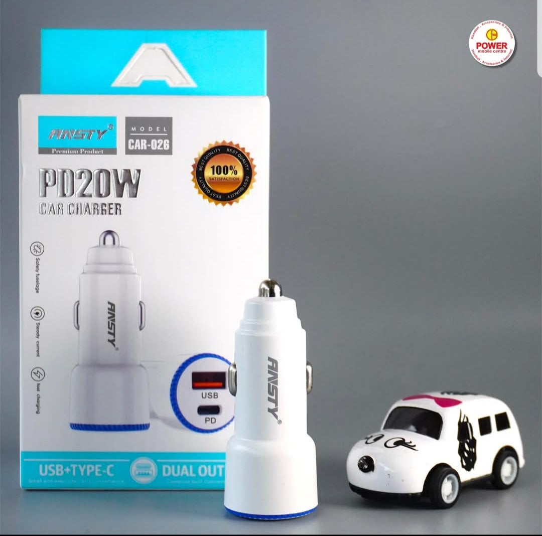 Ansty PD20W dual-output car charger model CAR-026
