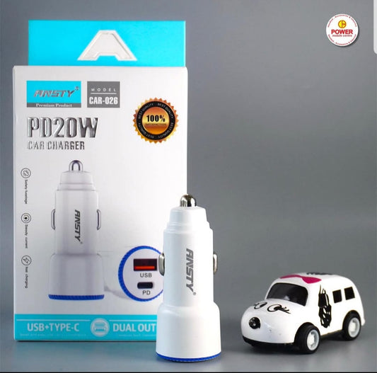 Ansty PD20W dual-output car charger model CAR-026
