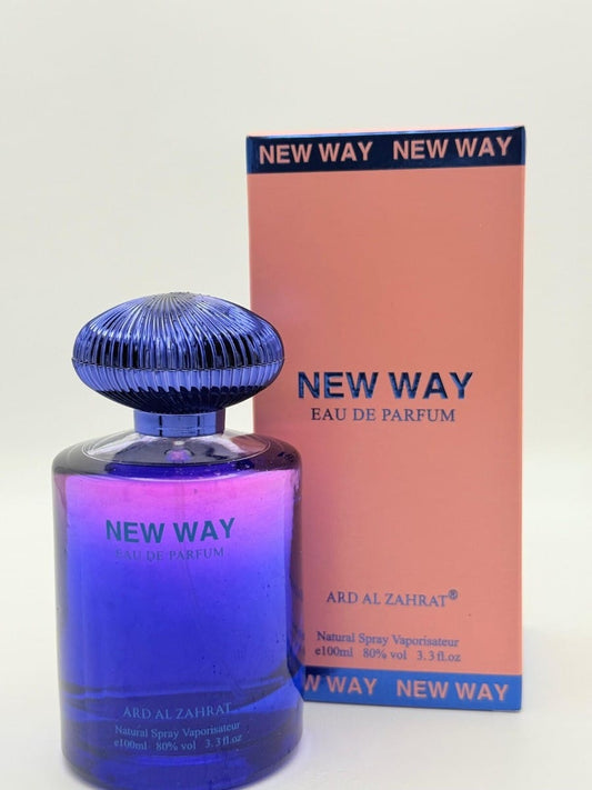New Way Eau de Parfum by Ard Al Zahrat 100ml natural spray bottle with packaging