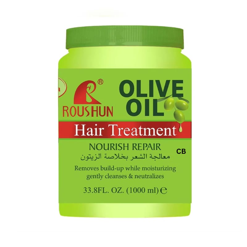 Roushun Olive Oil Nourish Repair Hair Mask 1000ml jar with packaging