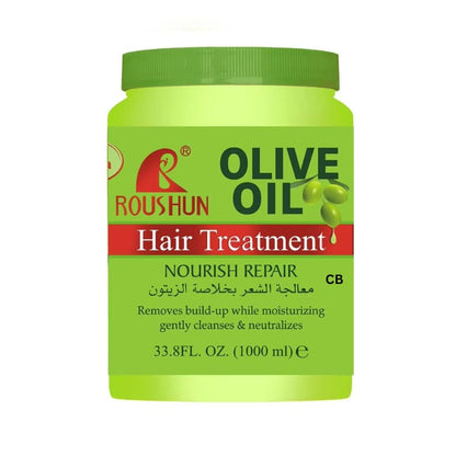 Roushun Olive Oil Nourish Repair Hair Mask 1000ml jar with packaging