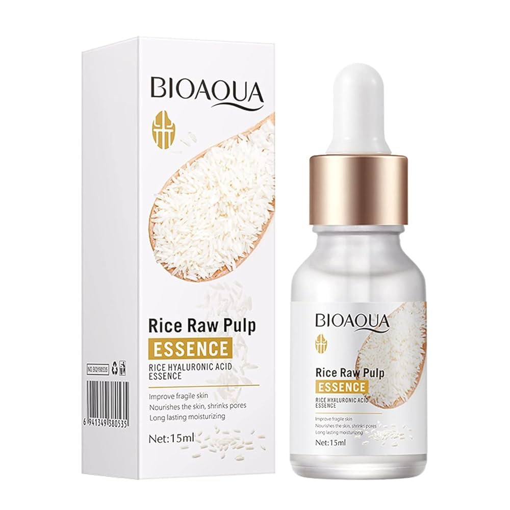 BIOAQUA Rice Raw Pulp Face Essence 15ml bottle with packaging