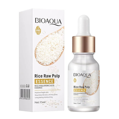 BIOAQUA Rice Raw Pulp Face Essence 15ml bottle with packaging