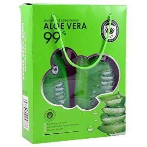 Habetong Aloe Vera Shampoo 800ml and Conditioner 500ml bottles with packaging