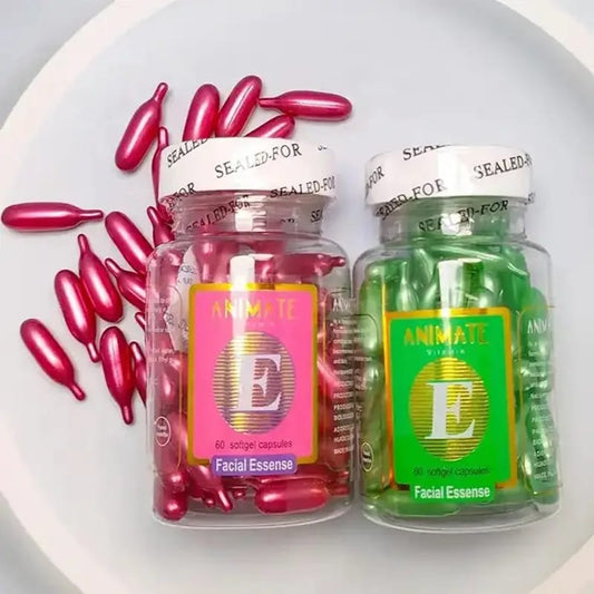 Animate Vitamin E Facial Essence Capsules with Aloe Vera for smooth and healthy skin
