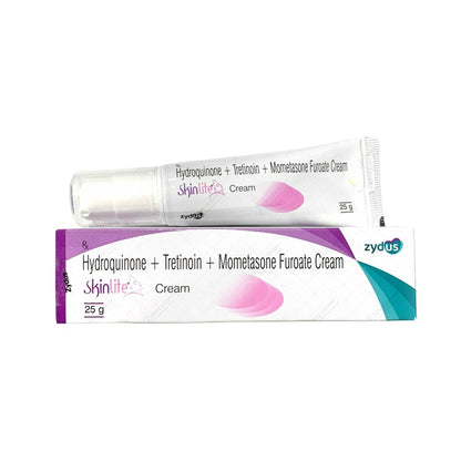 Skinlite 25GM prescription cream tube containing Hydroquinone, Tretinoin, and Mometasone