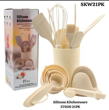 21-Piece Silicone Kitchen Utensil Set – Model SKW21PK / 57020 21PK