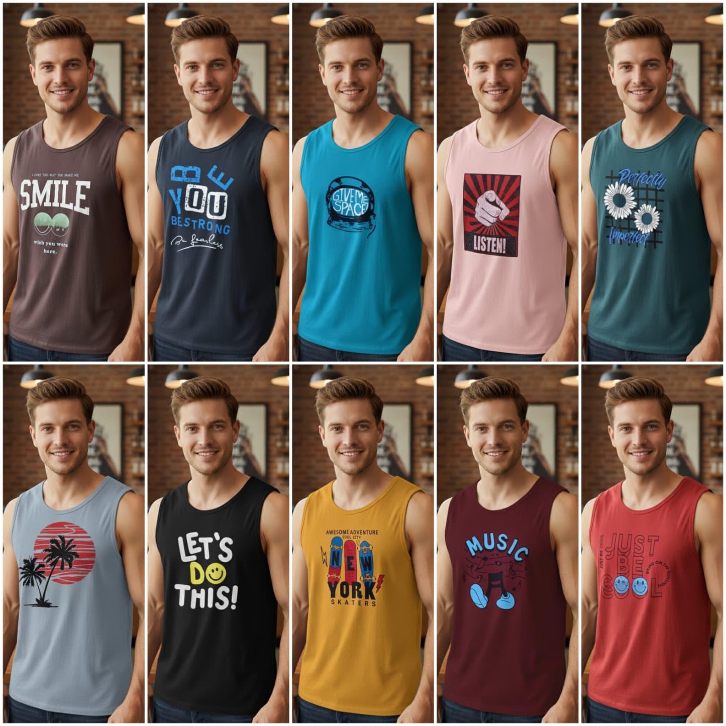 Printed Combed Cotton Lounge T-Shirts