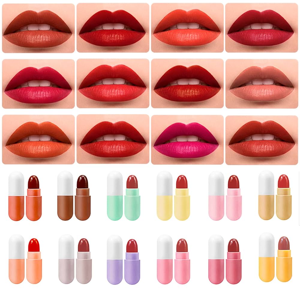 Swatches of 16 Kusslippe lipstick colors on skin