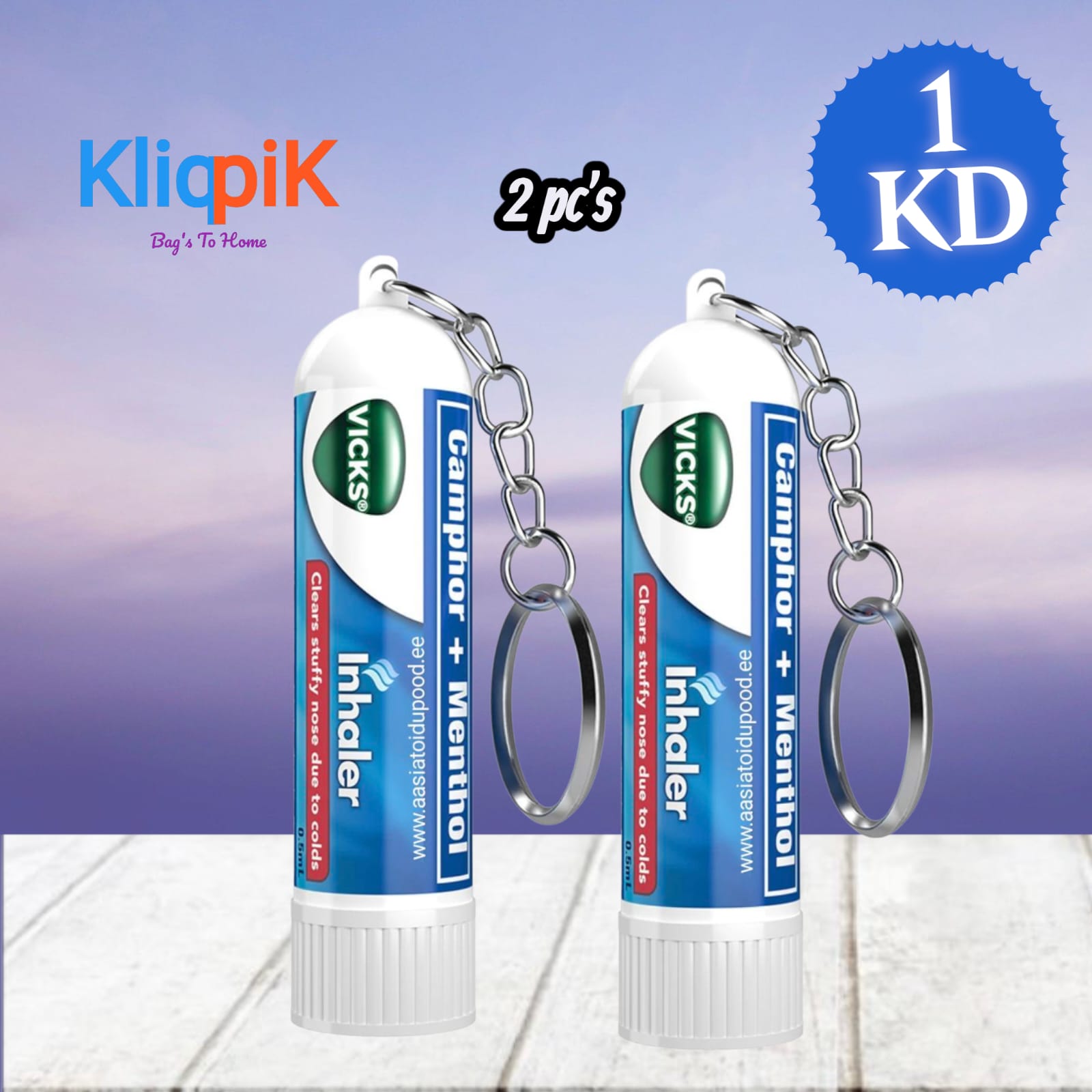 Vicks Inhaler 2-Pack with keychains