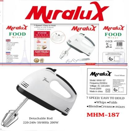 Miralux MHM-187 hand food mixer 7-speed detachable rod