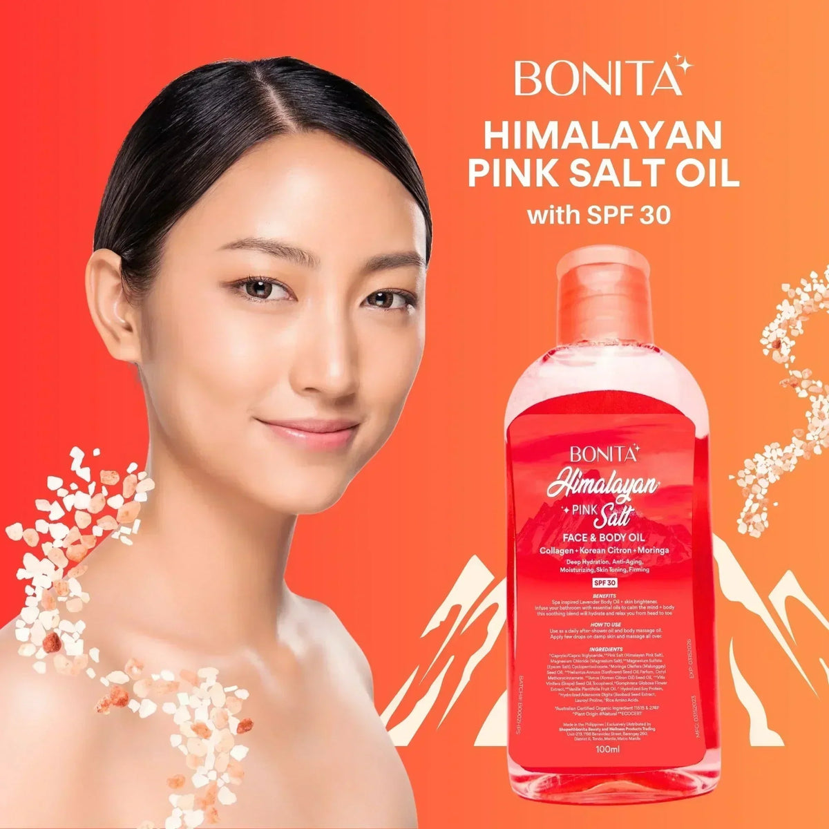 Bonita Himalayan Pink Salt Face and Body Oil SPF30 100ml