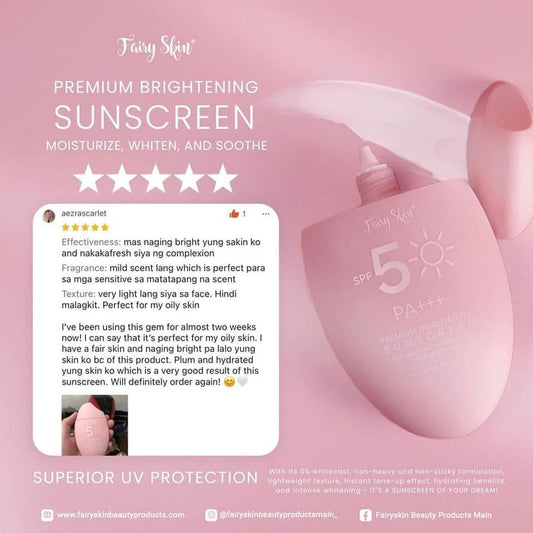 Fairy skin premium brightening sunscreen.