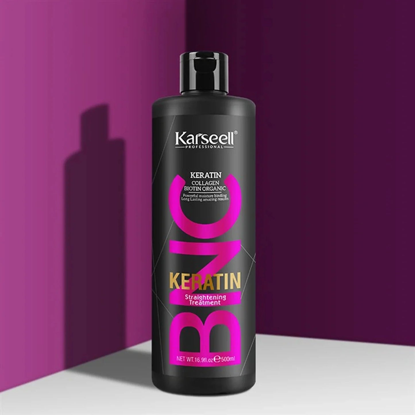 Special Offer Bundle Karseell Keratin Straightening Treatment with Organic Biotin Shampoo, Collagen Detangle Conditioner, Relax and Repair Dry Damaged Hair, BNC Professional Results - 500 ml