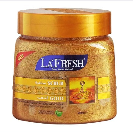 LA'FRESH Gold Deep Exfoliating Face and Body Scrub 500ml clean product image