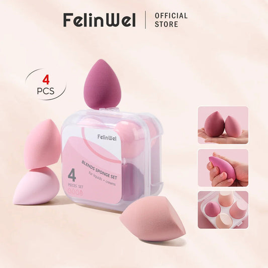 Makeup Soft Sponge Blender 4 Pcs Bottle - Kliqpik Kuwait