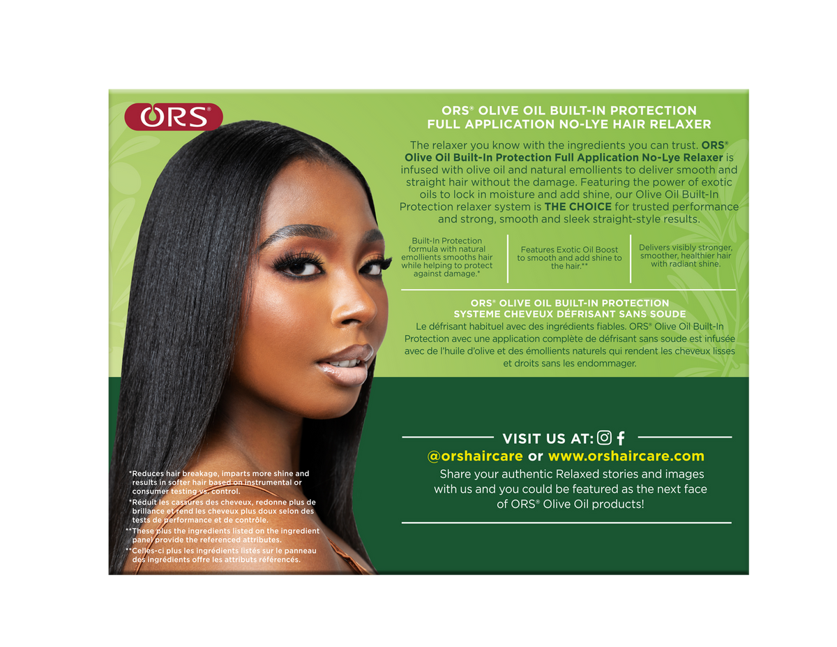ORS Olive Oil Full Application No-Lye Hair Relaxer Extra Strength package details