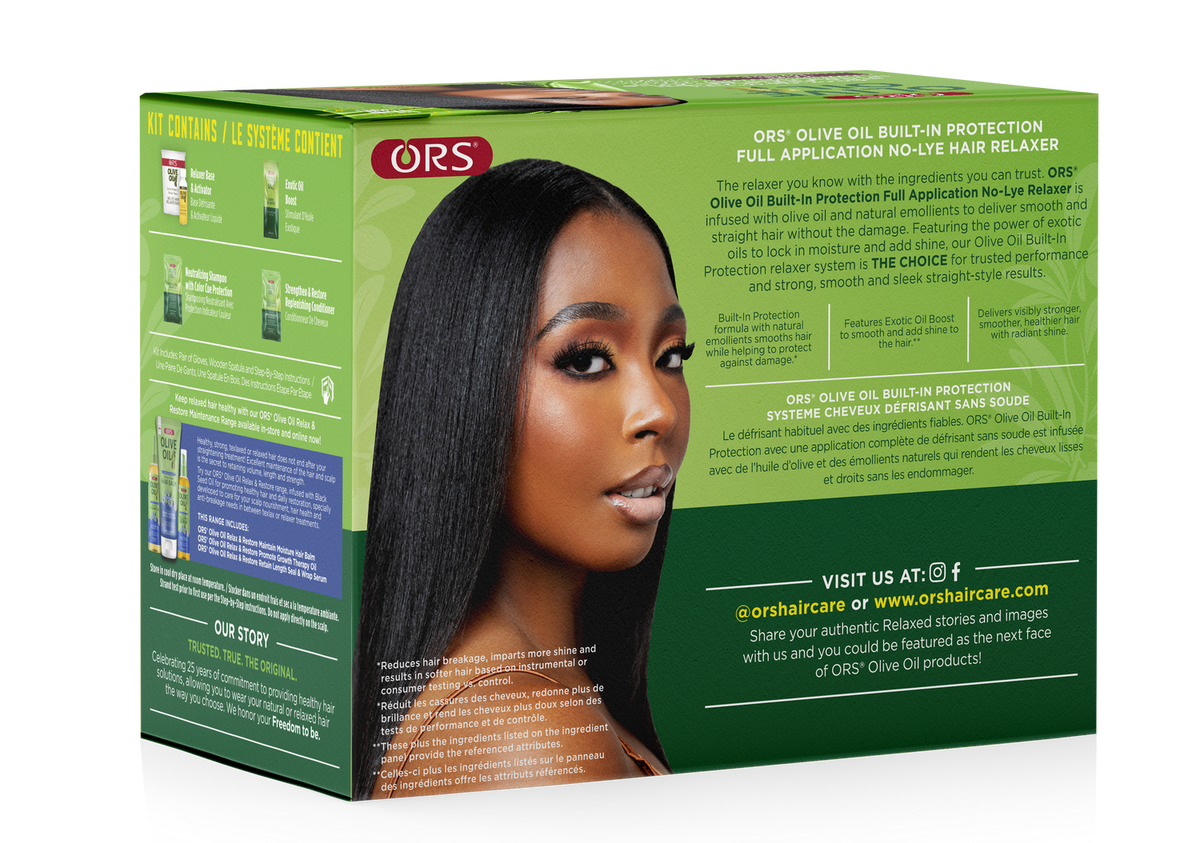 ORS Olive Oil Full Application No-Lye Hair Relaxer Extra Strength side and back view