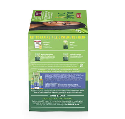 ORS Olive Oil Full Application No-Lye Hair Relaxer Extra Strength kit contents