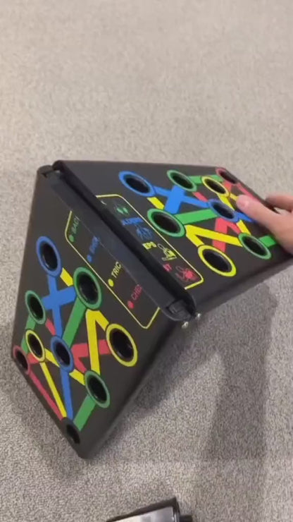 Foldable Push-Up Board – Color-Coded Strength Training System